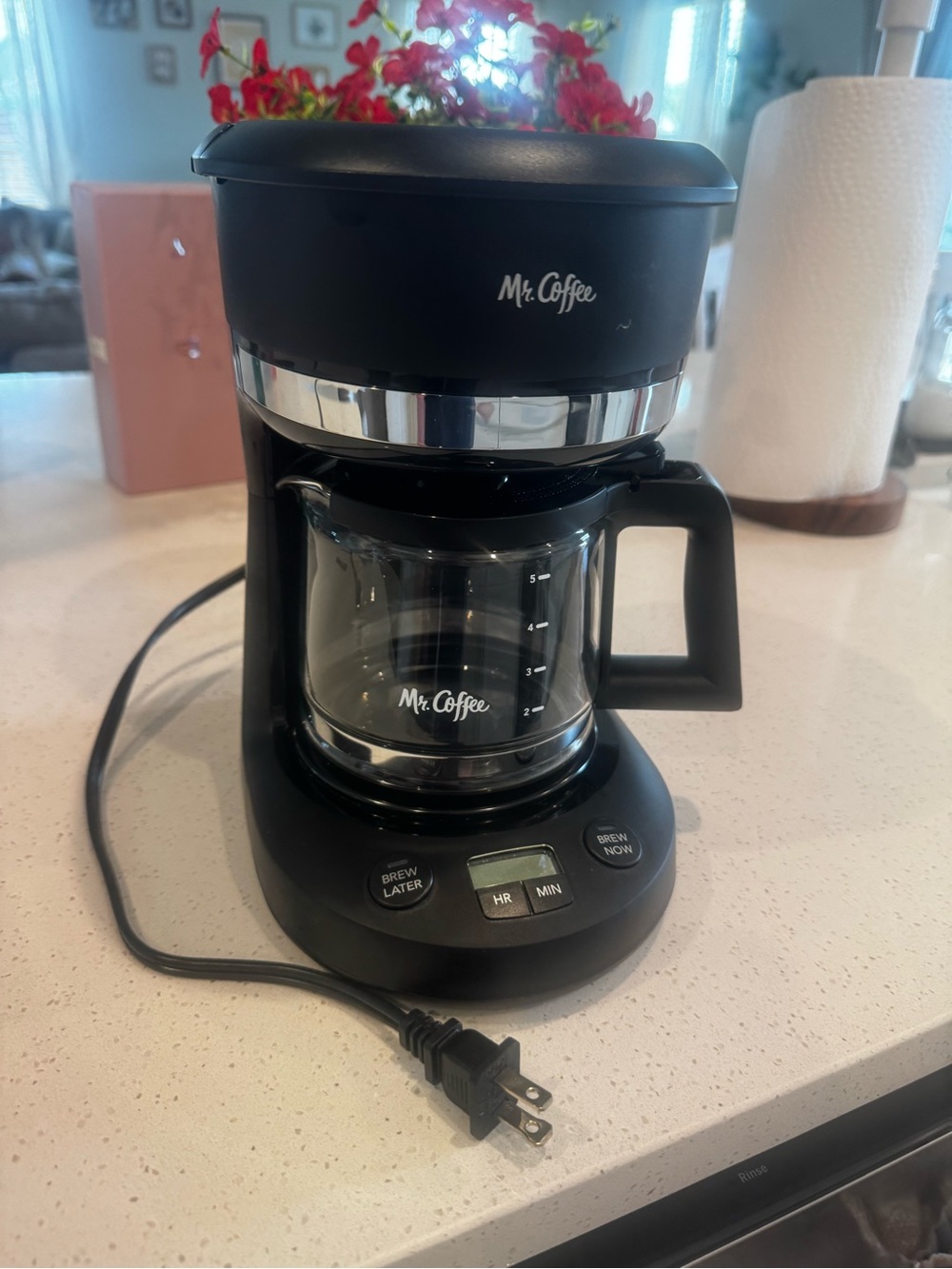 Mr. Coffee Black Drip Coffee Maker with Glass Carafe